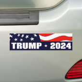 Sticker pare-chocs Donald Trump Président 2024 (En voiture)