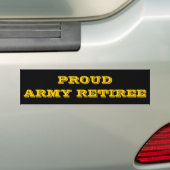 Sticker pare-chocs Fière retraite de l'armée (En voiture)