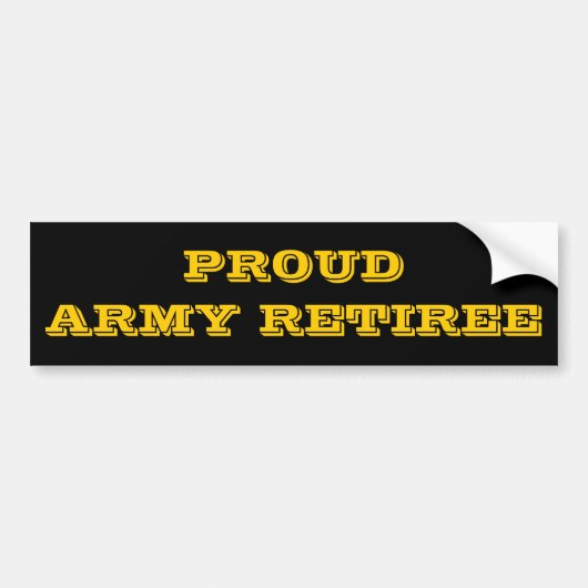 Sticker pare-chocs Fière retraite de l'armée (Devant)