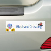 Sticker pare-chocs Floral Blue Elephant (En voiture)