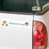 Sticker pare-chocs Floral Blue Elephant (Sur camion)