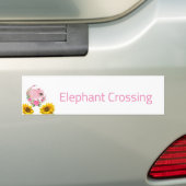 Sticker pare-chocs Floral rose Elephant (En voiture)
