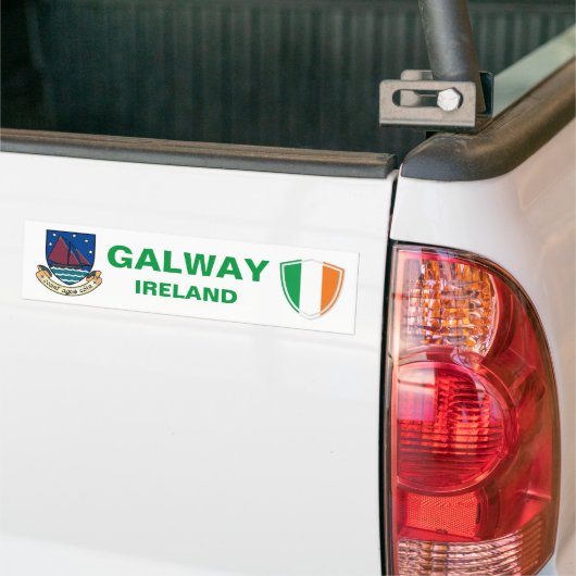 Sticker pare-chocs Galway Ireland Crest et Irish F (Sur camion)