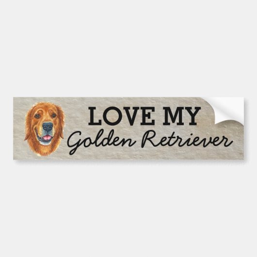 Sticker pare-chocs Golden Retriever (Devant)