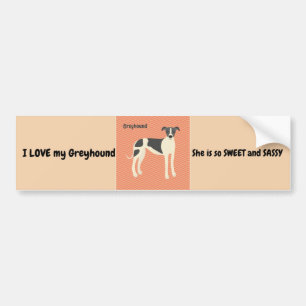 Sticker pare-chocs Greyhound Chien