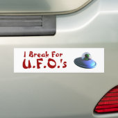 Sticker pare-chocs I Break for UFOs (mignonne) (En voiture)