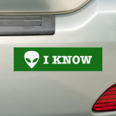 Sticker pare-chocs I KNOW (UFO Alien) (En voiture)