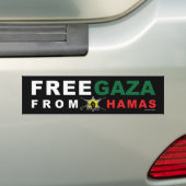 Sticker pare-chocs "Libérez Gaza du Hamas" (Noir) (En voiture)