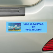 Sticker pare-chocs 'Life is Better on Fire Island' (En voiture)