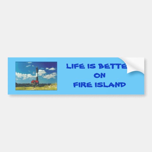 Sticker pare-chocs 'Life is Better on Fire Island' (Devant)