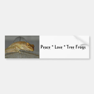 Sticker pare-chocs Peace Love Tree Frogs
