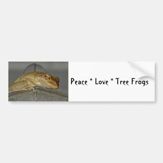 Sticker pare-chocs Peace Love Tree Frogs (Devant)