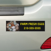 Sticker pare-chocs pour oeufs frais de ferme perso (En voiture)