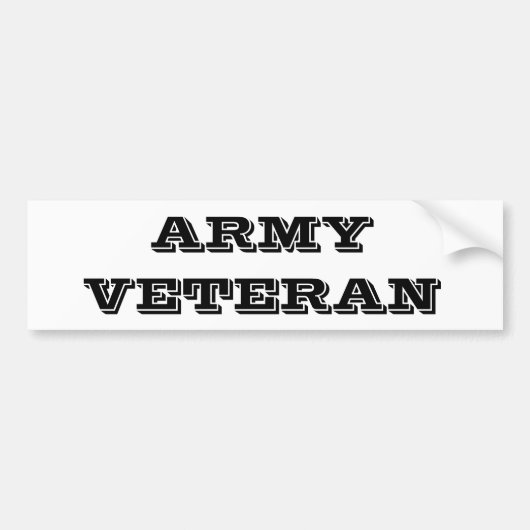 Sticker pare-chocs vétéran de l'armée (Devant)