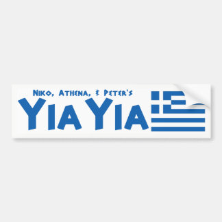 Sticker pare-chocs YIAYIA Grec (Personnalisé)