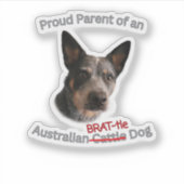 Sticker Parent fier d'un Brattle Dog australien (Devant)