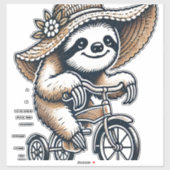Sticker Paresseux à vélo (Feuille)