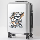 Sticker Paresseux à vélo (Sur valise)