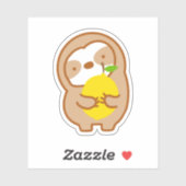 Sticker Paresseux Citron Mignon (Feuille)