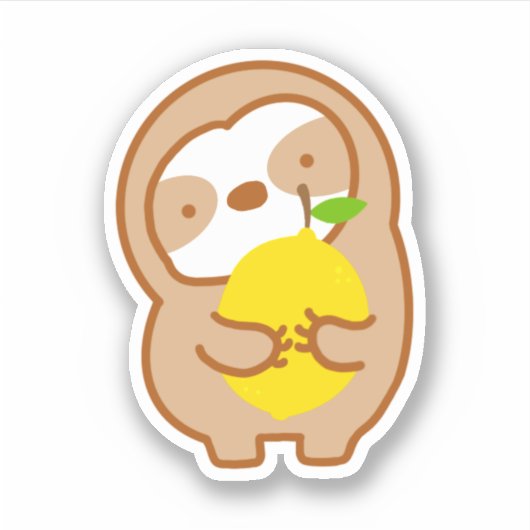 Sticker Paresseux Citron Mignon (Devant)