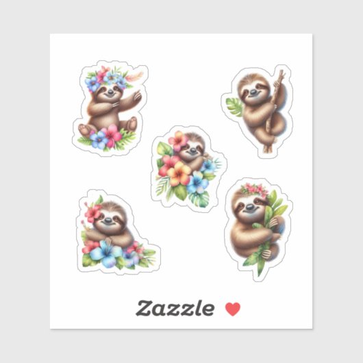 Sticker Paresseux Tropical (Feuille)