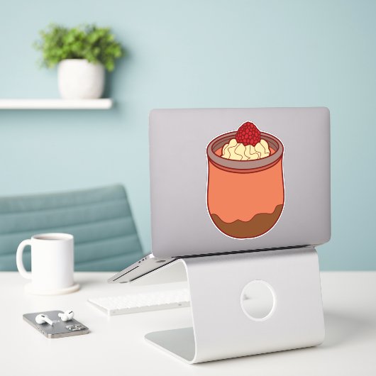 Sticker Parfait au chocolat (Ordinateur portable sur le bureau)