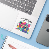 Sticker Parfaitement Bizarre Tout Comme Moi Meilleures Ami (Ordinateur portable avec iPhone)
