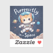 Sticker Parfaitement dans l'astronaute de chat spatial Cut (Feuille)