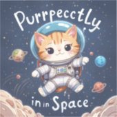 Sticker Parfaitement dans l'astronaute de chat spatial Cut (Recto)