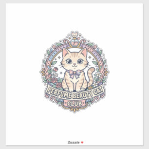 Sticker Parfum Beauté Chat Mignon Chat T-Shirt Design - Pa
