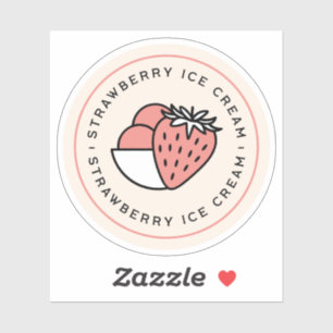 Sticker Parfum de glace à la fraise fait maison esthétique