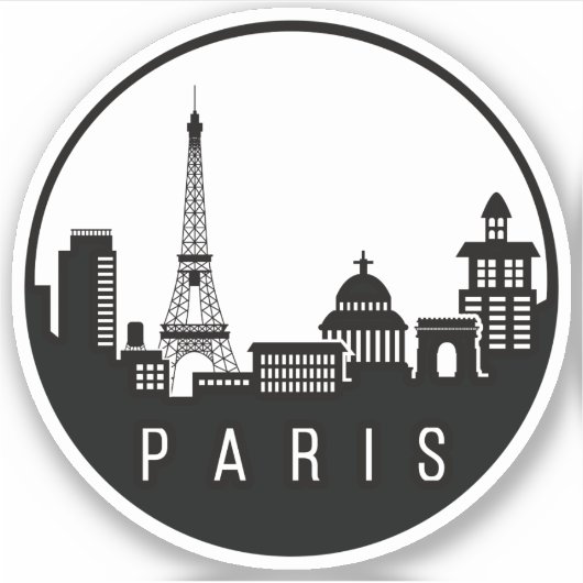 Sticker Paris City Skyline (Devant)