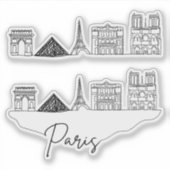 Sticker Paris City Skyline (Devant)
