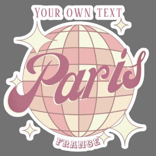 Sticker Paris France Retro souvenir coloré Vintage