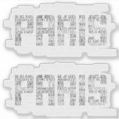 Sticker Paris Quartiers Typographique Word Art (Devant)