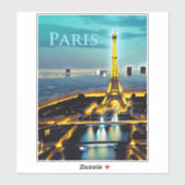 Sticker Paris sous un ciel bleu turquoise (Feuille)