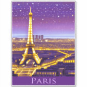 Sticker Paris sous un ciel étoilé violet (Devant)