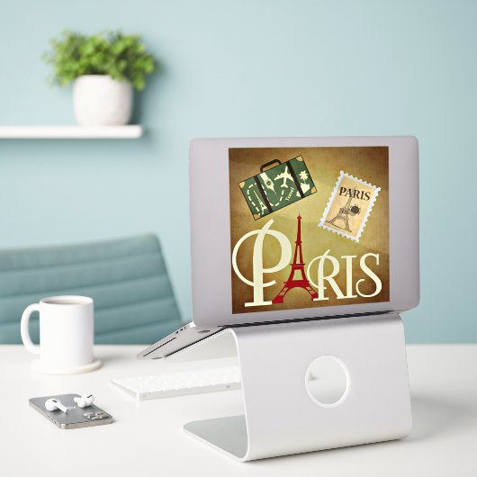 Sticker Paris, voyage (Ordinateur portable sur le bureau)