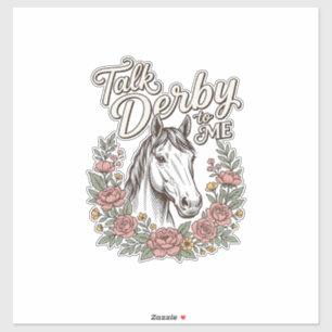 Sticker Parle Derby à Moi Fleur Cheval Vintage Chemise_1