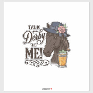 Sticker Parle Derby à Moi T-Shirt Gravure Vintage Cheval_1