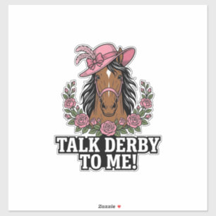 Sticker Parle Derby à Moi Vintage Cheval Rose Derby Design
