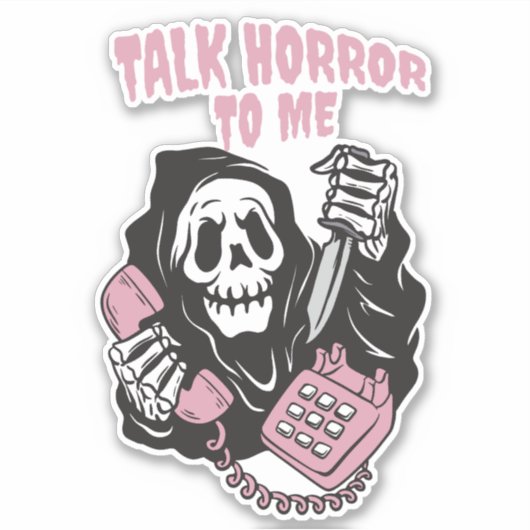 STICKER PARLER HORREUR À MOI GRIM REAPER TÉLÉPHONE (Devant)