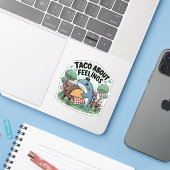 Sticker Parlons sentiments Punir requin drôle (Ordinateur portable avec iPhone)
