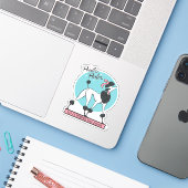 Sticker Parlure de caniche (Ordinateur portable avec iPhone)