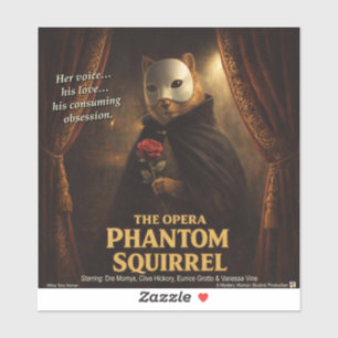 Sticker Parodie de l'Opéra Fantôme Écureuil