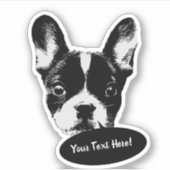 Sticker Parole de chien de taureau français mignon (Devant)