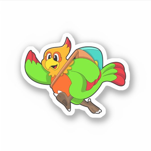 Sticker Parrot as Hiker (Devant)