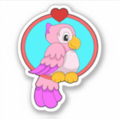 Sticker Parrot au coeur (Devant)