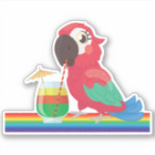 Sticker Parrot Head Jimmy Buffett (Devant)