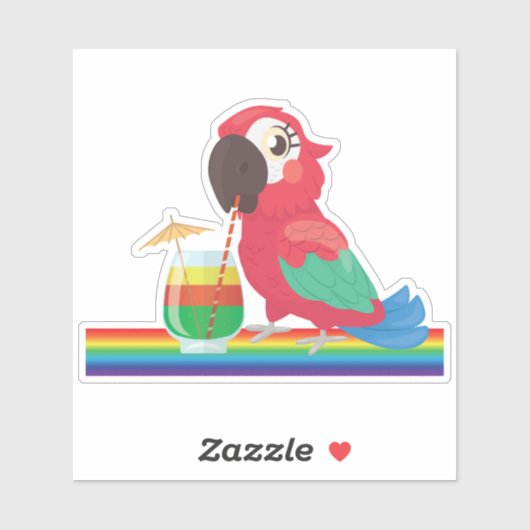 Sticker Parrot Head Jimmy Buffett (Feuille)